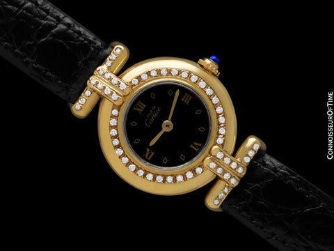 Cartier Colisee Ladies Vendome Vermeil Watch - 18K Gold over Sterling Silver with Diamonds