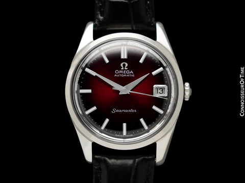 1962 Omega Seamaster Mens Vintage Watch with 562 Movement and Wine Dial - Stainless Steel