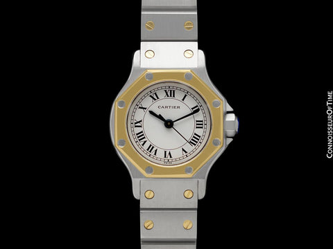 Cartier Santos Octagon Ladies Watch, Automatic - Stainless Steel & 18K Gold