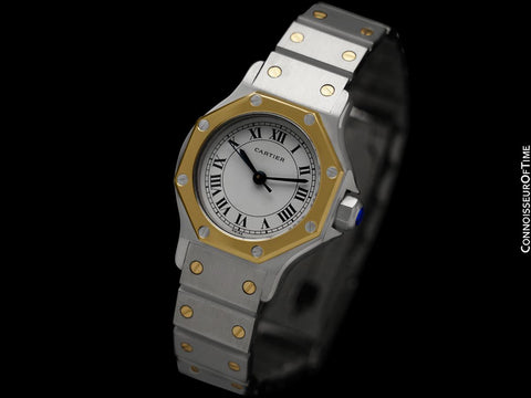 Cartier Santos Octagon Ladies Watch, Automatic - Stainless Steel & 18K Gold