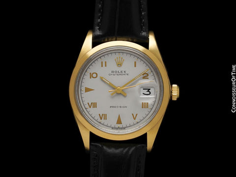 1969 Rolex Oysterdate Mens Vintage Ref. 6694 Date Watch - 18K Gold Plated & Stainless Steel