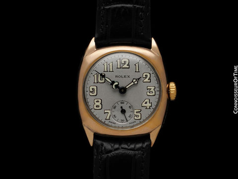 1928 Rolex Art Deco Vintage Mens Midsize Art Deco Watch - 9K Rose Gold