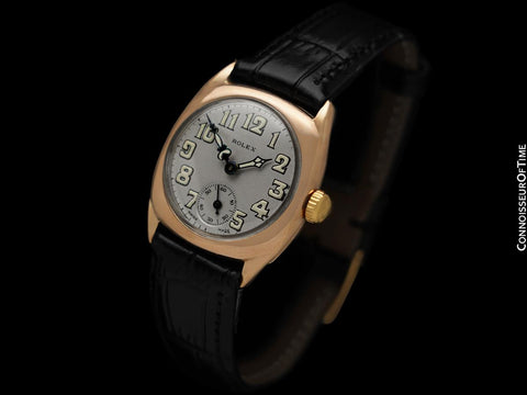 1928 Rolex Art Deco Vintage Mens Midsize Art Deco Watch - 9K Rose Gold