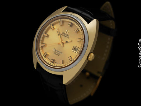 1971 Omega Seamaster Cosmic 2000 Vintage Retro Mens Dive Watch - 14K Gold Shell