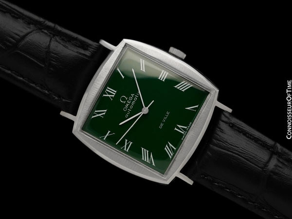 1966 Omega De Ville Vintage Mens Automatic Classic Retro Watch with Green Dial - Stainless Steel