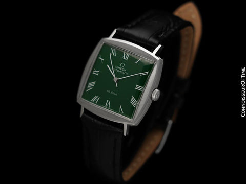 1966 Omega De Ville Vintage Mens Automatic Classic Retro Watch with Green Dial - Stainless Steel