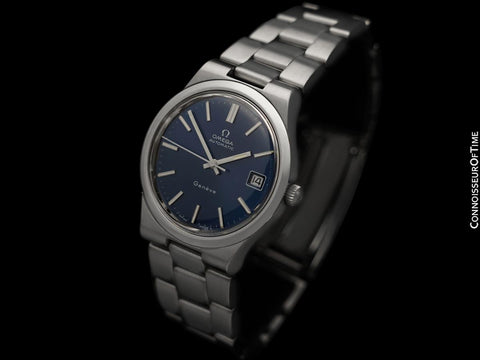 1973 Omega Geneve Vintage Mens Automatic Bracelet Watch, Quick-Setting Date - Stainless Steel