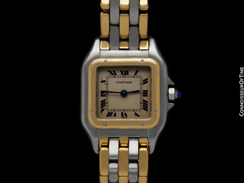 Cartier Panthere Panther Ref. 1120 Ladies Watch with 3-Row Bracelet - Stainless Steel & 18K Gold