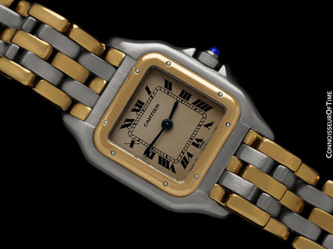 Cartier Panthere Panther Ref. 1120 Ladies Watch with 3-Row Bracelet - Stainless Steel & 18K Gold