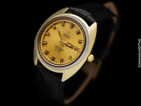 1970's Omega Seamaster Cosmic 2000 Vintage Retro Mens Dive Watch - 14K Gold Shell