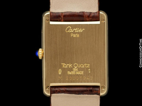 Cartier Tank Louis Mens Midsize Quartz Solid 18K Gold Watch - Papers