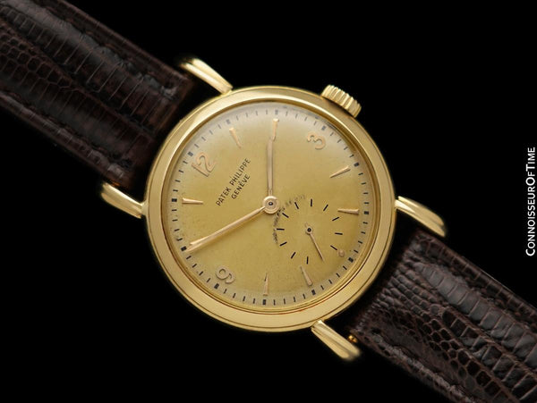 1960 Patek Philippe Vintage Mens Watch With Special Lugs, Ref. 2453 - 18K Gold