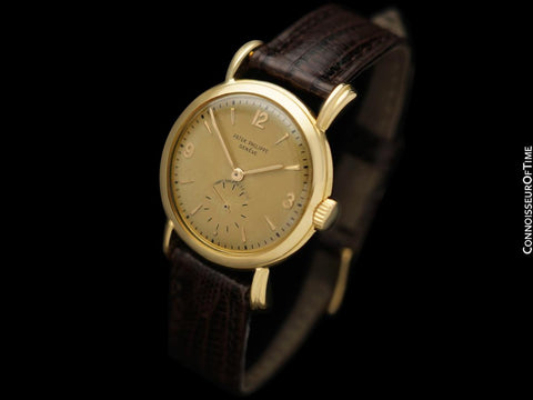 1960 Patek Philippe Vintage Mens Watch With Special Lugs, Ref. 2453 - 18K Gold