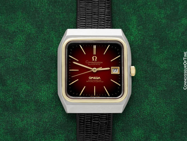 1973 Omega Constellation Vintage Mens Jumbo TV Watch - Stainless Steel & 14K Gold