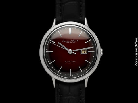 1963 IWC Vintage Mens Cal. 8531 "Pellaton Winding" Watch with Oxblood Vignette Dial - Stainless Steel