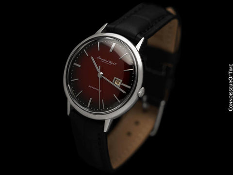 1963 IWC Vintage Mens Cal. 8531 "Pellaton Winding" Watch with Oxblood Vignette Dial - Stainless Steel