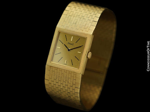 1980's Piaget Vintage Mens Heavy 110 Gram Watch with Award Winning 9P Thin Movement - 18K Gold