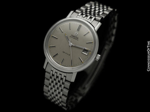 1973 Omega De Ville Vintage Mens Full Size Automatic Watch with Beads of Rice Bracelet - Stainless Steel