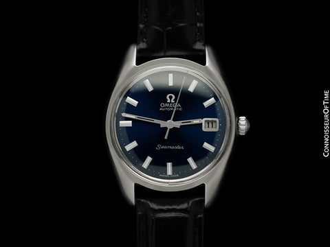 1969 Omega Seamaster Mens Vintage Watch with Automatic Cal. 565 Movement and Royal Blue Dial - Stainless Steel