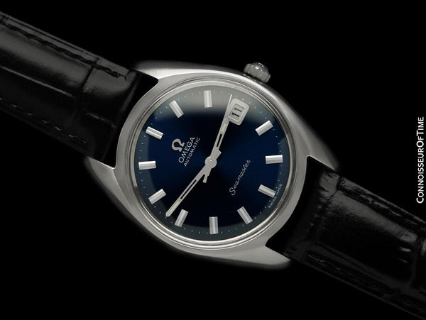 1969 Omega Seamaster Mens Vintage Watch with Automatic Cal. 565 Movement and Royal Blue Dial - Stainless Steel