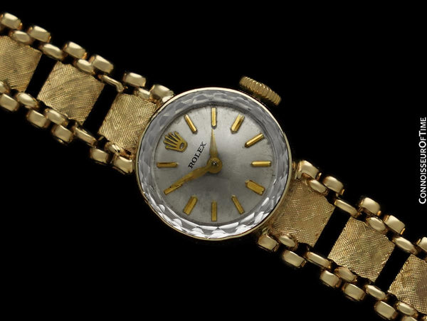 1970's Rolex Vintage Ladies Handwound Bracelet Watch with Box - 14K Gold