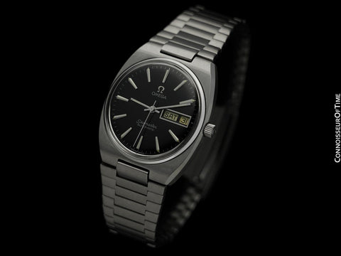 1970's Omega Seamaster Vintage Mens Bracelet Watch, Automatic, Day Date - Stainless Steel