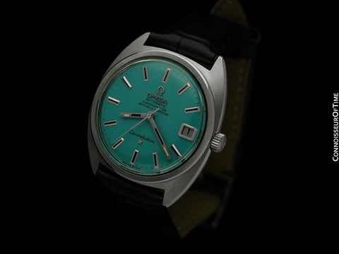 1969 Omega Constellation "C" Chronometer Vintage Mens Watch with Tiffany Blue Dial - Stainless Steel