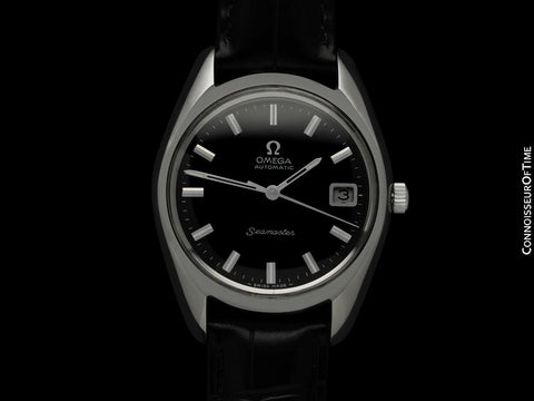 1971 Omega Seamaster Mens Vintage Watch with Automatic Cal. 565 Movement and Black Dial - Stainless Steel