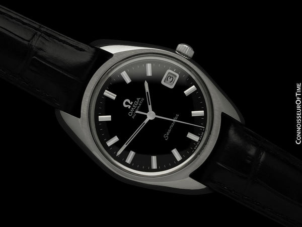 1971 Omega Seamaster Mens Vintage Watch with Automatic Cal. 565 Movement and Black Dial - Stainless Steel