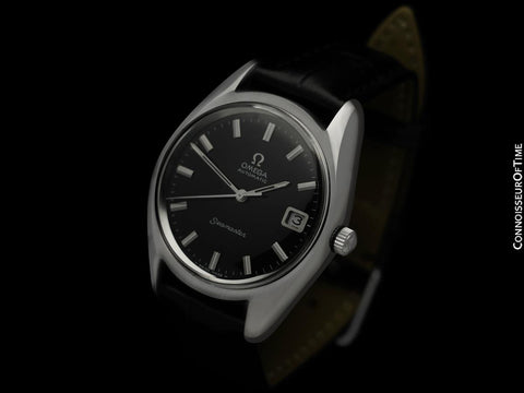 1971 Omega Seamaster Mens Vintage Watch with Automatic Cal. 565 Movement and Black Dial - Stainless Steel