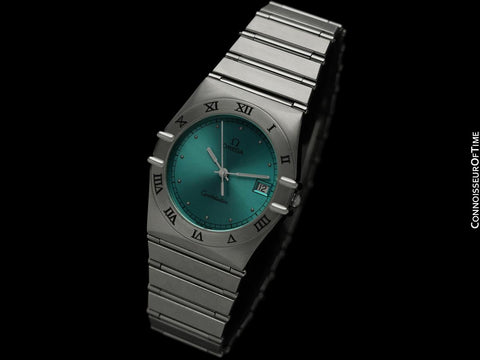 Omega Constellation Manhattan Mens 35mm Watch with Tiffany Blue Dial - Brushed Stainless Steel