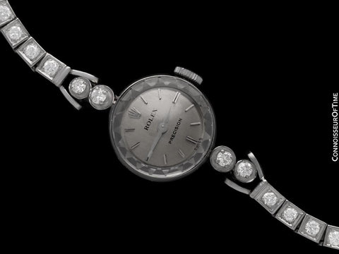 1960's Rolex Ladies Dress Watch with Bracelet - 14K White Gold & Diamonds