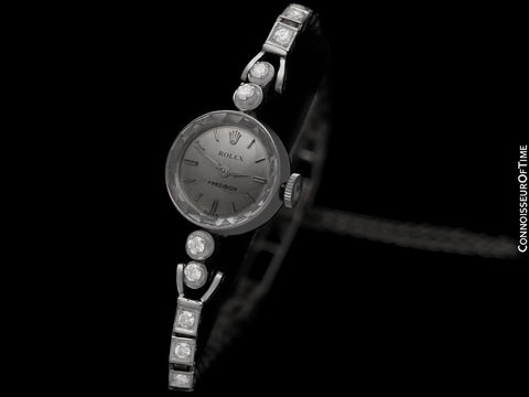 1960's Rolex Ladies Dress Watch with Bracelet - 14K White Gold & Diamonds