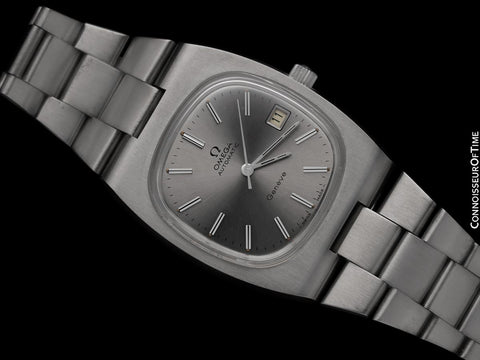 1974 Omega Geneve Vintage Mens Automatic Bracelet Watch, Quick-Setting Date - Stainless Steel