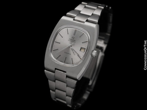 1974 Omega Geneve Vintage Mens Automatic Bracelet Watch, Quick-Setting Date - Stainless Steel