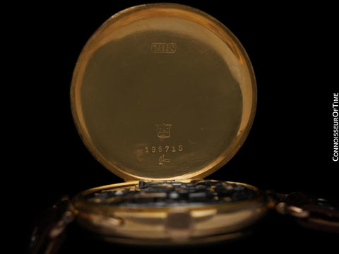 c. 1919 Eberhard Vintage Extra-Large Mens Sporting / Aviator's Single Button Chronograph - 18K Gold