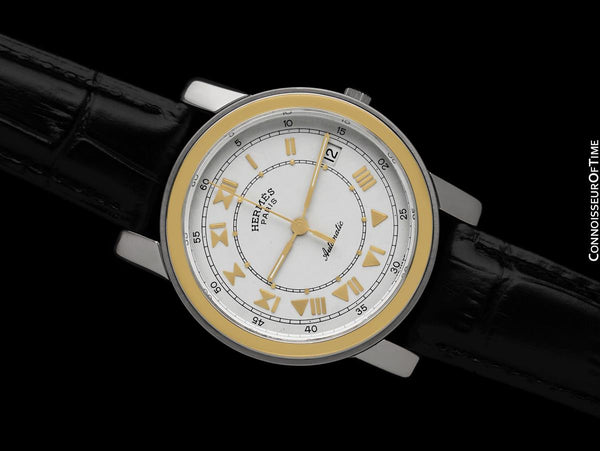 Hermes Carrick Mens Full Size Automatic Watch - Stainless Steel & 18K Gold