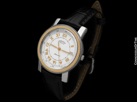 Hermes Carrick Mens Full Size Automatic Watch - Stainless Steel & 18K Gold