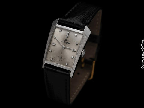 1971 Jaeger-LeCoultre Vintage Mens Asymmetrical Watch - 14K White Gold & Diamonds