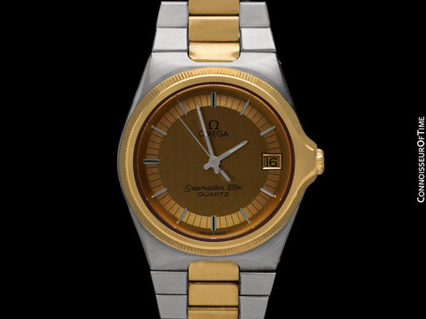 1980 Omega Seamaster 120M Vintage Full Size Mens Quartz Watch, Date - Stainless Steel & 18K Gold Plated