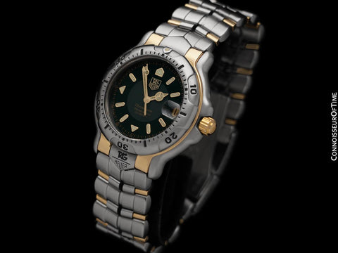 TAG Heuer Professional 6000 Mens Chronometer Divers Steel & 18K Gold Green Dial Watch - WH5153