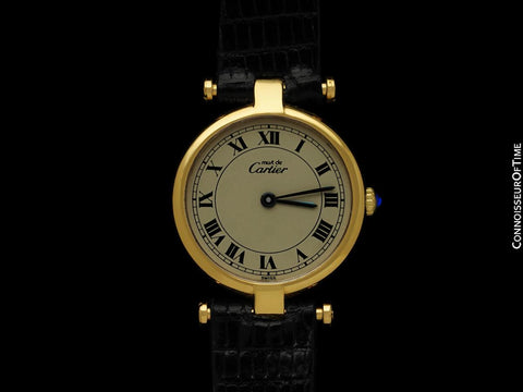 Must De Cartier Vendome Ladies Vermeil Watch - 18K Gold Over Sterling Silver