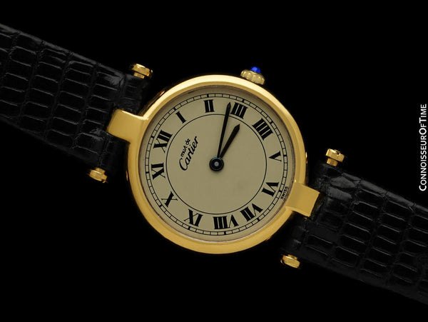 Must De Cartier Vendome Ladies Vermeil Watch - 18K Gold Over Sterling Silver