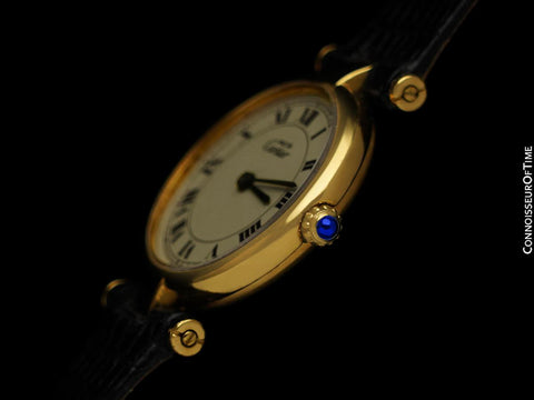 Must De Cartier Vendome Ladies Vermeil Watch - 18K Gold Over Sterling Silver