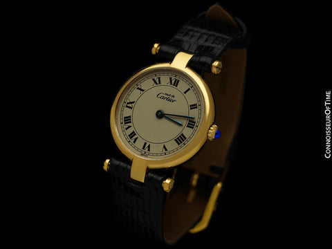 Must De Cartier Vendome Ladies Vermeil Watch - 18K Gold Over Sterling Silver