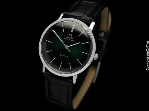 1968 Omega Vintage De Ville Mens Full Size Automatic Watch with Green Dial - Stainless Steel
