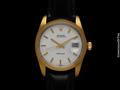 1973 Rolex Oysterdate Mens Vintage Ref. 6694 Date Watch - 18K Gold Plated & Stainless Steel