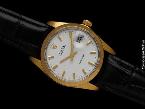 1973 Rolex Oysterdate Mens Vintage Ref. 6694 Date Watch - 18K Gold Plated & Stainless Steel