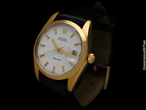 1973 Rolex Oysterdate Mens Vintage Ref. 6694 Date Watch - 18K Gold Plated & Stainless Steel