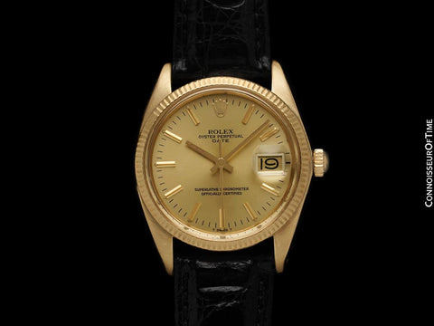 1979 Rolex Oyster perpetual Date (Datejust) Mens Watch, Champagne Dial - 14K Gold